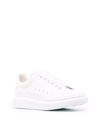 weiße Leder niedrige Sneakers von Alexander McQueen