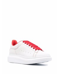 weiße Leder niedrige Sneakers von Alexander McQueen