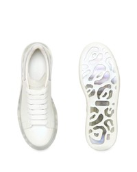 weiße Leder niedrige Sneakers von Alexander McQueen