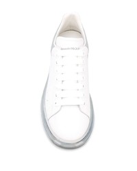 weiße Leder niedrige Sneakers von Alexander McQueen