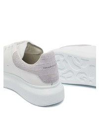 weiße Leder niedrige Sneakers von Alexander McQueen