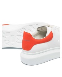 weiße Leder niedrige Sneakers von Alexander McQueen