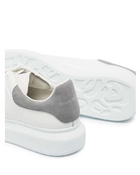 weiße Leder niedrige Sneakers von Alexander McQueen