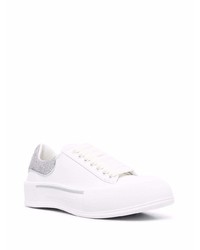 weiße Leder niedrige Sneakers von Alexander McQueen