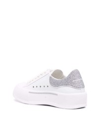 weiße Leder niedrige Sneakers von Alexander McQueen