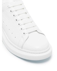 weiße Leder niedrige Sneakers von Alexander McQueen