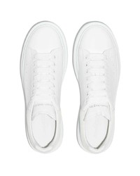 weiße Leder niedrige Sneakers von Alexander McQueen