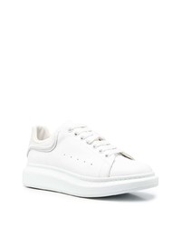 weiße Leder niedrige Sneakers von Alexander McQueen