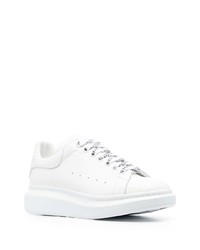 weiße Leder niedrige Sneakers von Alexander McQueen