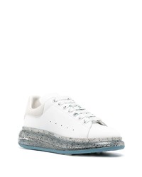 weiße Leder niedrige Sneakers von Alexander McQueen