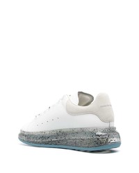 weiße Leder niedrige Sneakers von Alexander McQueen