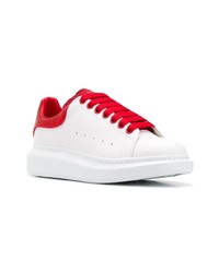 weiße Leder niedrige Sneakers von Alexander McQueen