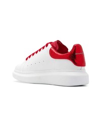 weiße Leder niedrige Sneakers von Alexander McQueen