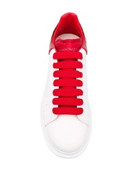 weiße Leder niedrige Sneakers von Alexander McQueen