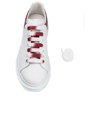 weiße Leder niedrige Sneakers von Alexander McQueen