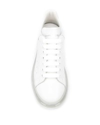 weiße Leder niedrige Sneakers von Alexander McQueen