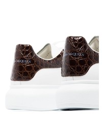 weiße Leder niedrige Sneakers von Alexander McQueen