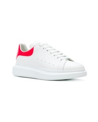 weiße Leder niedrige Sneakers von Alexander McQueen