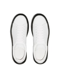 weiße Leder niedrige Sneakers von Alexander McQueen