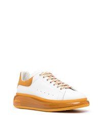 weiße Leder niedrige Sneakers von Alexander McQueen