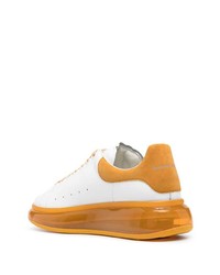 weiße Leder niedrige Sneakers von Alexander McQueen