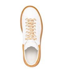 weiße Leder niedrige Sneakers von Alexander McQueen