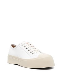 weiße Leder niedrige Sneakers von Marni