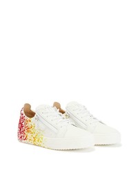 weiße Leder niedrige Sneakers von Giuseppe Zanotti