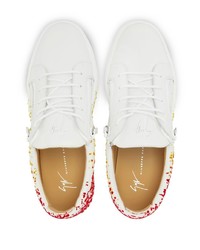 weiße Leder niedrige Sneakers von Giuseppe Zanotti