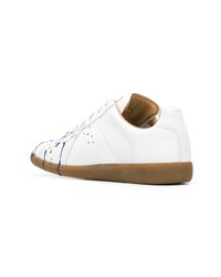 weiße Leder niedrige Sneakers von Maison Margiela