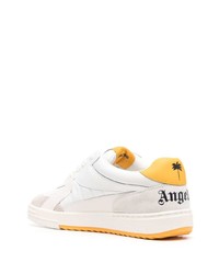 weiße Leder niedrige Sneakers von Palm Angels