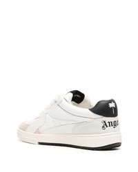 weiße Leder niedrige Sneakers von Palm Angels