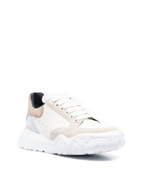 weiße Leder niedrige Sneakers von Alexander McQueen