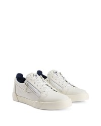 weiße Leder niedrige Sneakers von Giuseppe Zanotti