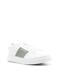 weiße Leder niedrige Sneakers von Emporio Armani