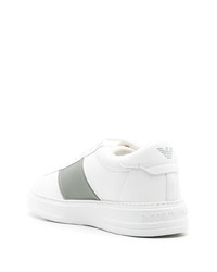 weiße Leder niedrige Sneakers von Emporio Armani