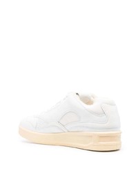 weiße Leder niedrige Sneakers von Jil Sander