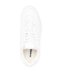 weiße Leder niedrige Sneakers von Jil Sander