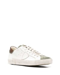 weiße Leder niedrige Sneakers von Philippe Model Paris