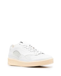 weiße Leder niedrige Sneakers von Jil Sander