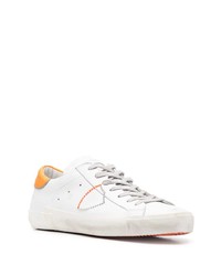 weiße Leder niedrige Sneakers von Philippe Model Paris