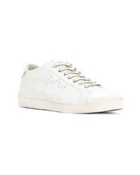 weiße Leder niedrige Sneakers von Leather Crown