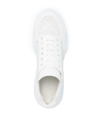 weiße Leder niedrige Sneakers von Alexander McQueen