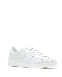 weiße Leder niedrige Sneakers von Armani Exchange