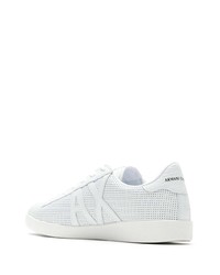 weiße Leder niedrige Sneakers von Armani Exchange