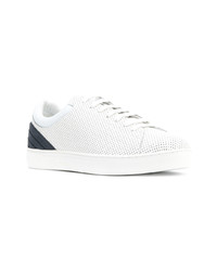 weiße Leder niedrige Sneakers von Emporio Armani