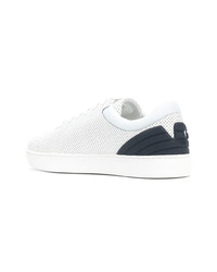 weiße Leder niedrige Sneakers von Emporio Armani