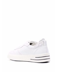 weiße Leder niedrige Sneakers von Hide&Jack