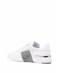 weiße Leder niedrige Sneakers von Philipp Plein