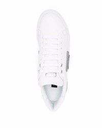 weiße Leder niedrige Sneakers von Philipp Plein